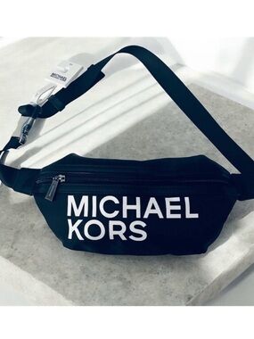 NWT Gorgeous Michael Kors Signature Sling Bag Fanny Pack with Silver Hardware